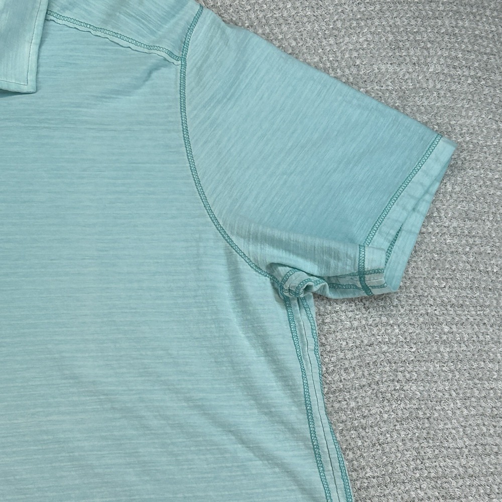Tommy Bahama Shirt Men's Large Teal Blue Cirrus Coast Polo Casual Golf Stretch - Picture 4 of 10